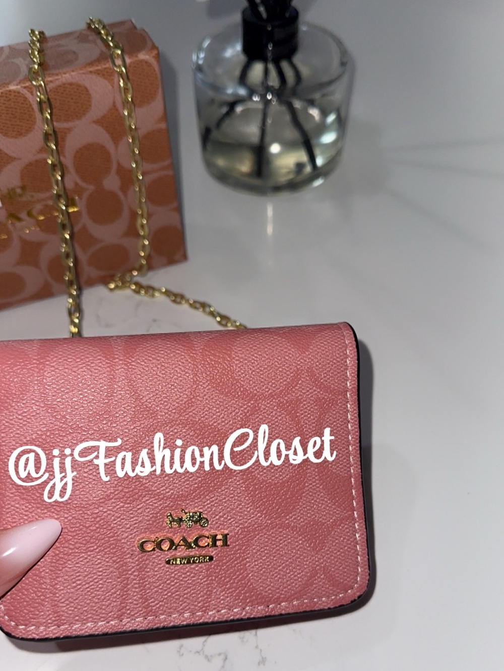 Pink mini  Chain Crossbody Wallet